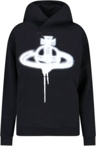 Vivienne Westwood Zwarte katoenen hoodie met logo print Zwart Dames