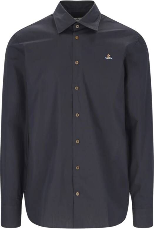 Vivienne Westwood Zwarte Katoenen Shirt met Klassieke Kraag Zwart Heren