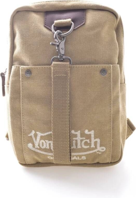 Von Dutch Canvas Schoudertas Bruin Green Heren