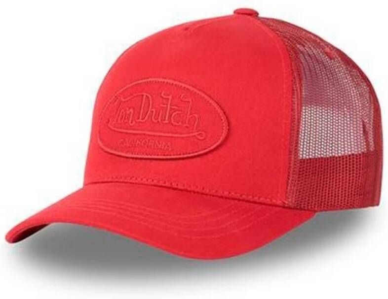 Von Dutch Rode trucker pet met lof stijl Red