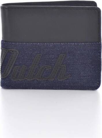 Von Dutch Denim & Leren Portemonnee en Kaarthouder Zwart Heren