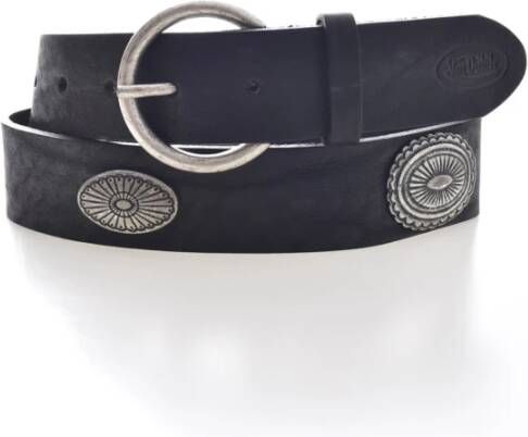 Von Dutch Echt leren riem Klassieke gesp Zwart Heren