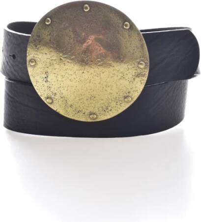 Von Dutch Leren Riem met grote gesp Zwart Black Heren