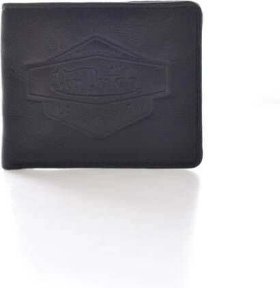 Von Dutch Opvouwbare Leren Portemonnee Zwart Black Heren