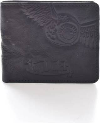 Von Dutch Portemonnee met klep 100% Leer Bruin Black Heren