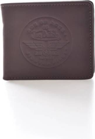 Von Dutch Portemonnee met overslag 100% Leer Bruin Rood Heren