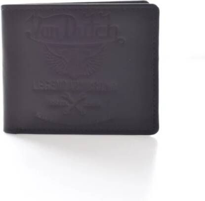 Von Dutch Portemonnee met overslag 100% Leer Bruin Zwart Heren