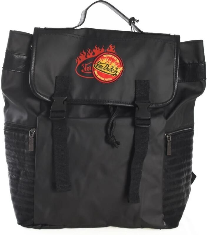 Von Dutch Zwarte Kayak Rugzak met Meerdere Compartimenten Black Unisex