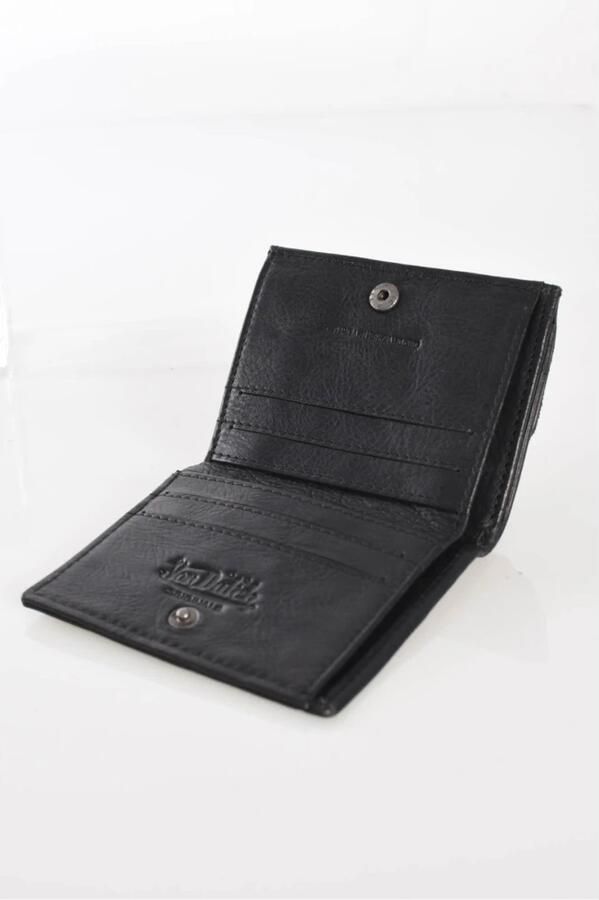 Von Dutch Zwarte leren portemonnee Wekelijkse editie Black Unisex