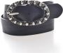 Von Dutch Zwarte Leren Riem Gegraveerd Logo Black - Thumbnail 1