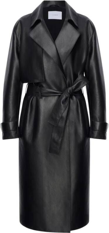 VSP Isabelle Black Leather Coat Black Dames