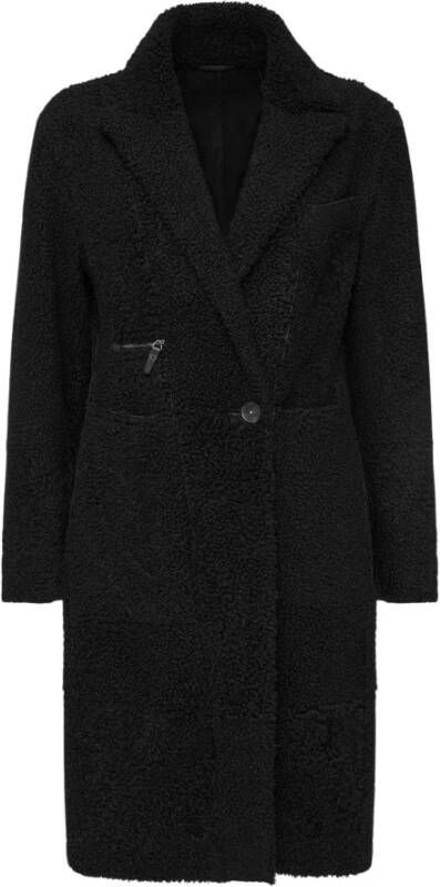 VSP Sylvie Black Shearling Coat Black Dames