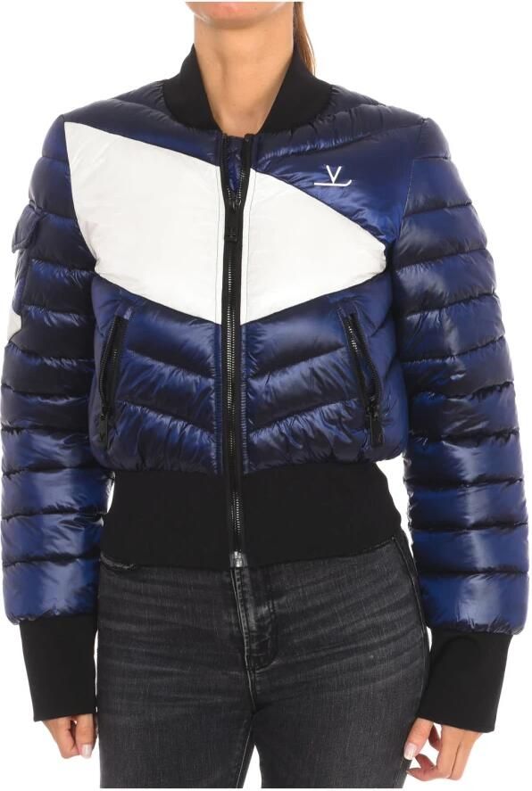 Vuarnet Gewatteerde jas met ronde hals rits Blue Dames - Foto 3