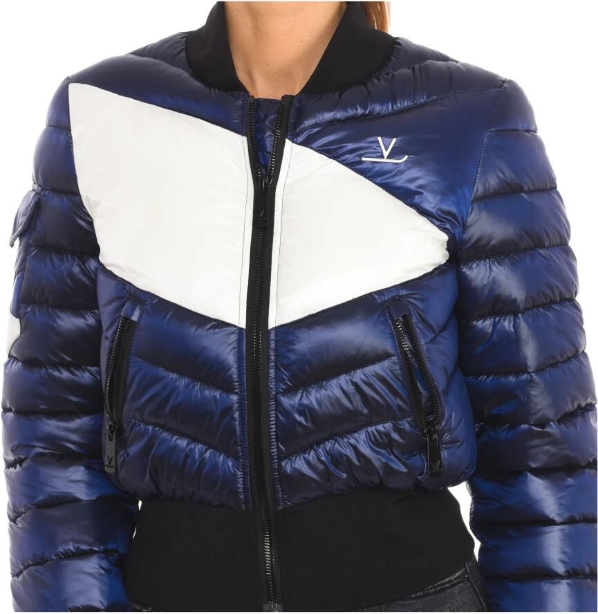 Vuarnet Gewatteerde jas met ronde hals rits Blue Dames
