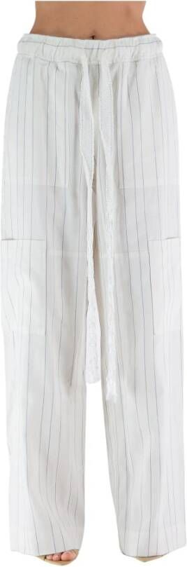 Wales Bonner Straight Trousers White