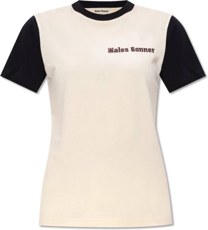 Wales Bonner T-shirt met logo Beige Dames