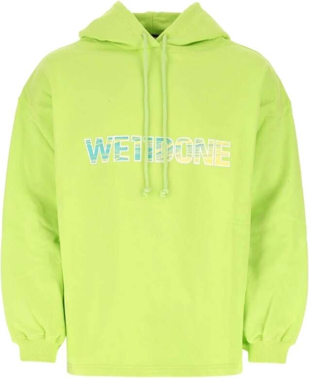 We11Done Fluo groen katoen oversize sweatshirt Groen Heren