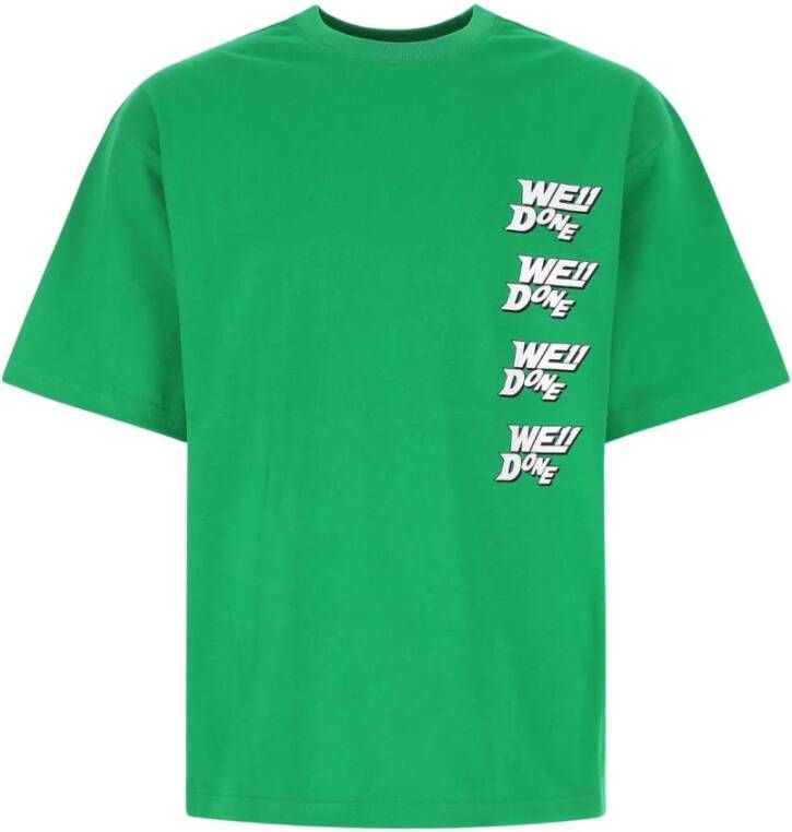 We11Done Grass Green Cotton Oversize T-shirt Groen Heren