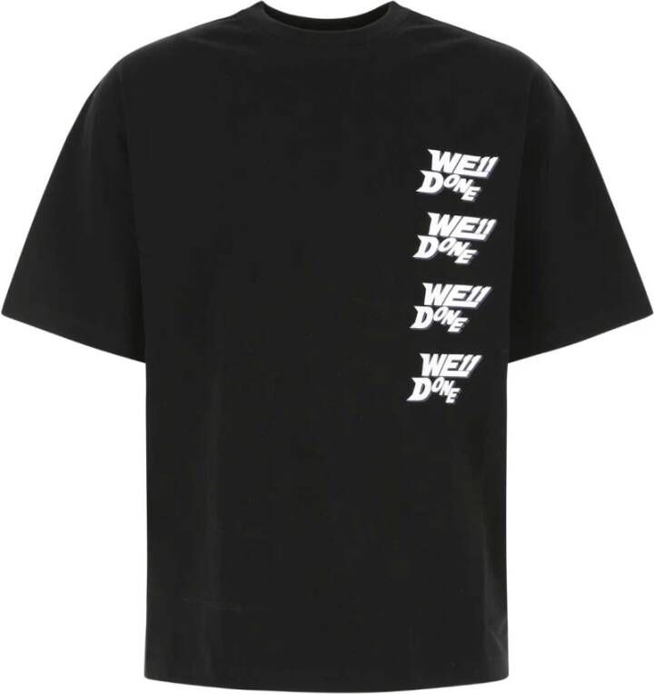 We11Done Zwart katoen Oversize T-shirt Zwart Heren