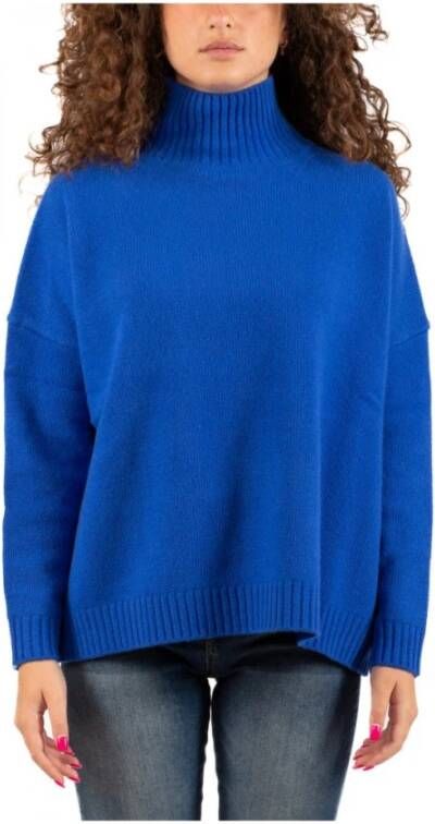 Max Mara Weekend Blauwe Oversized Wollen Trui Blue Dames