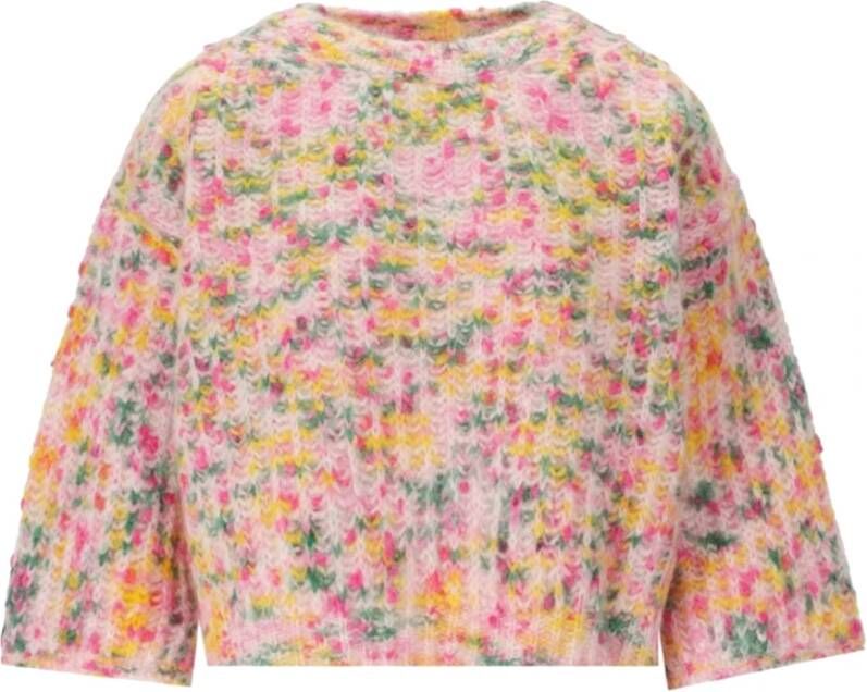 Max Mara Weekend Stijlvolle Wolmix Crop Sweater Roze Dames