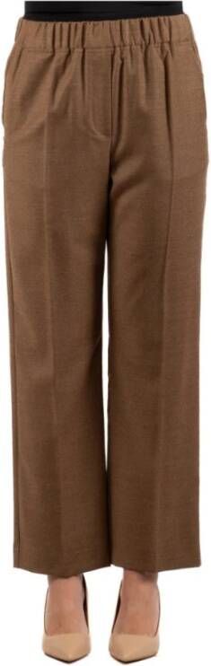 Max Mara Weekend Bruine Wollen Flanellen Broek Brown Dames