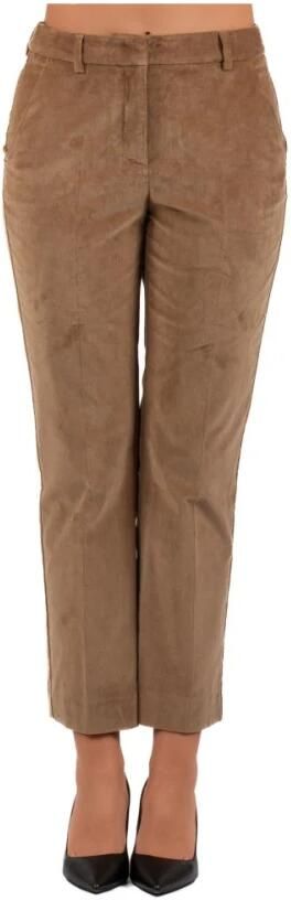 Max Mara Weekend Ribfluwelen Katoenen Wijde Broek Brown Dames - Foto 3
