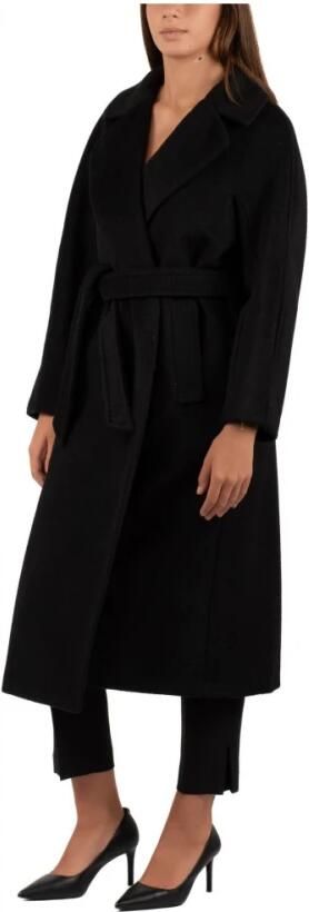 Max Mara Weekend Zwarte Weekendjassen met Tempera Finish Black Dames