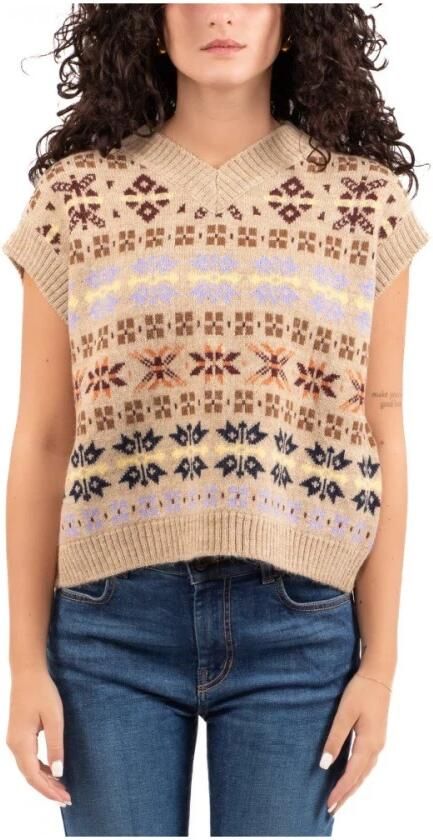 Max Mara Weekend Alpaca Wool Blend Jacquard Vest Multicolor Dames - Foto 3