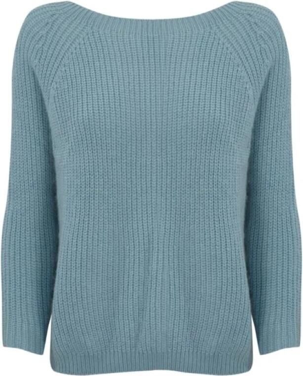Max Mara Weekend Heldere Blauwe Mohair Crewneck Sweater Blue Dames