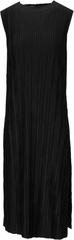 Weili Zheng Zwarte Geplooide Midi Jurk Black Dames