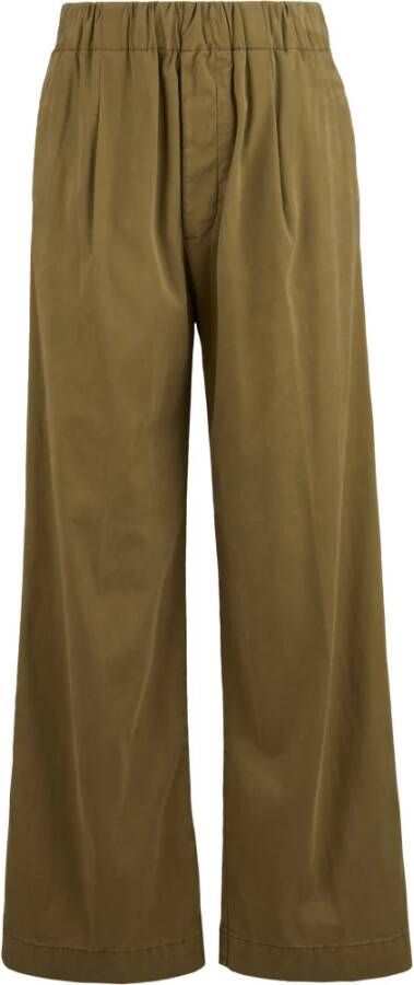 White Sand Brede broek met een elastische tailleband Groen Dames