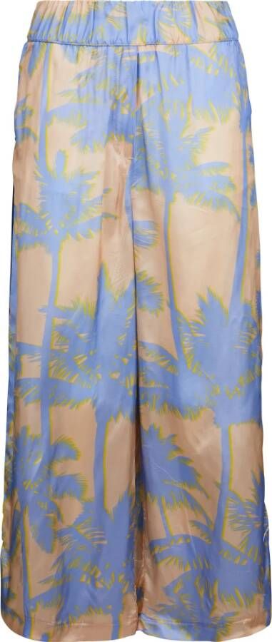White Sand Broek met bloemen Blauw Dames