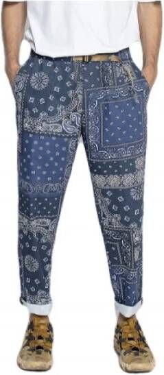 White Sand Chino Bandana -broeken met Coulisse Blauw Heren