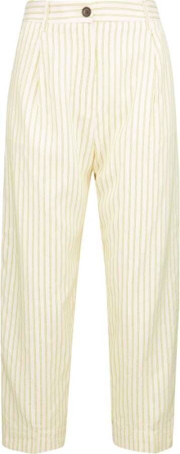 White Sand gestreepte broek Beige Dames