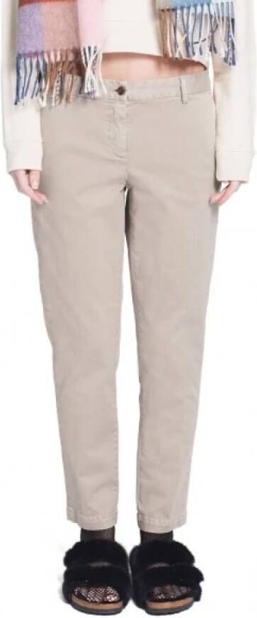 White Sand Straight Trousers Beige Dames