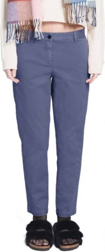 White Sand Straight Trousers Blauw Dames