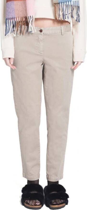 White Sand Straight Trousers Beige Dames