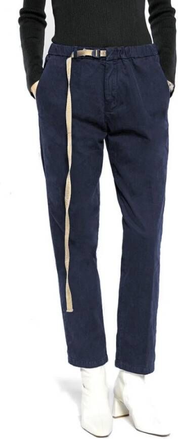 White Sand Straight Trousers Blauw Dames