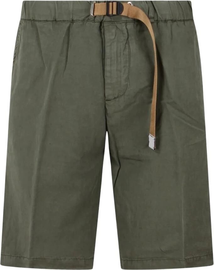 White Sand Bermuda Shorts met elastische tailleband Green Heren