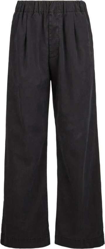White Sand Wide trousers with an elastic waistband Zwart Dames