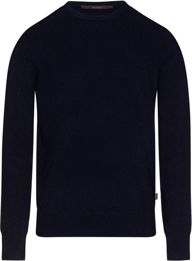 Windsor Kasjmier Pullover met Ronde Hals Blue Heren