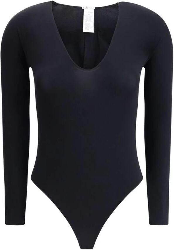 Wolford Elegant V-hals Lange Mouw Bodysuit Black Dames - Foto 6