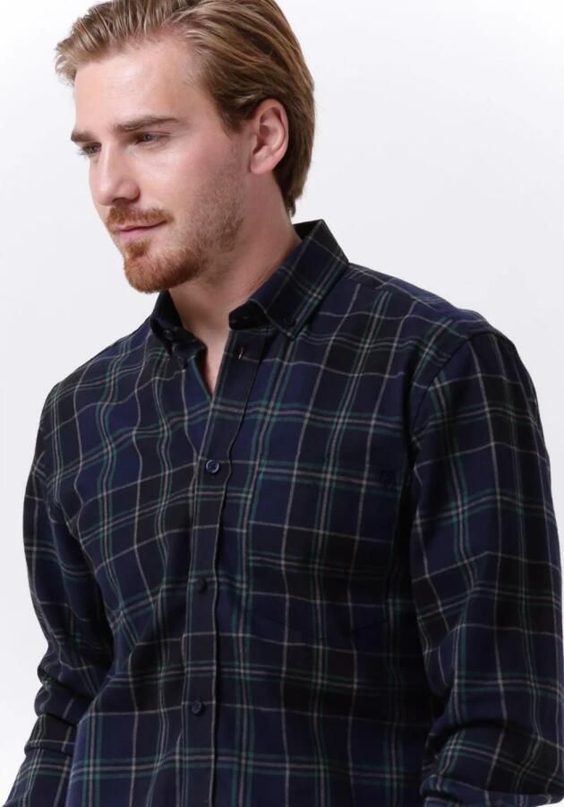 Woodbird Donkerblauwe Overshirt Fling Check Shirt - Foto 2