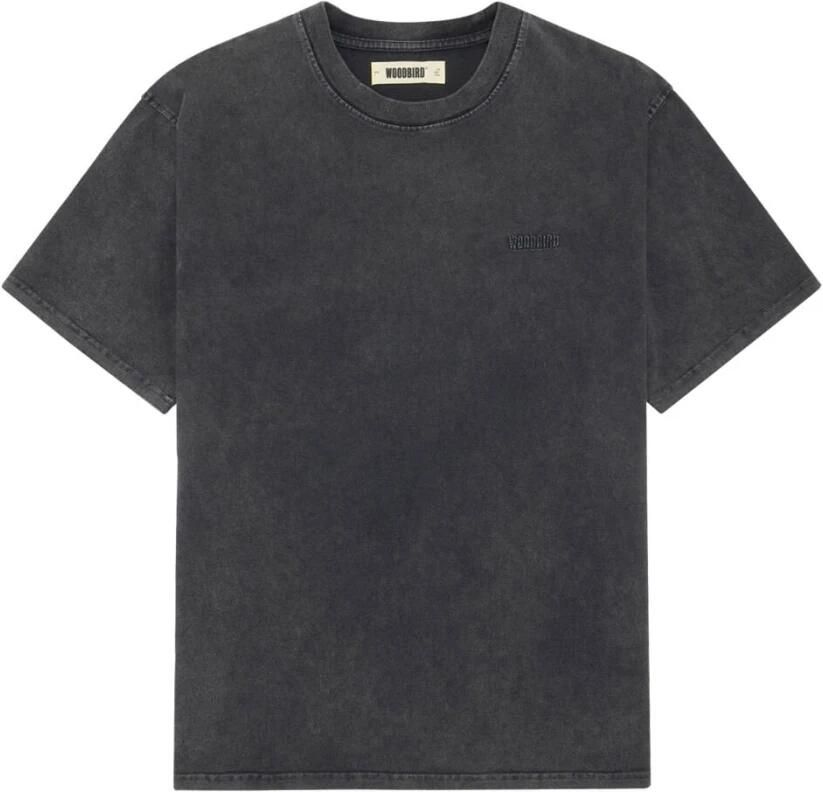 WOODBIRD Heren Polo's & T-shirts Wbbaine Washed Tee Donkergrijs