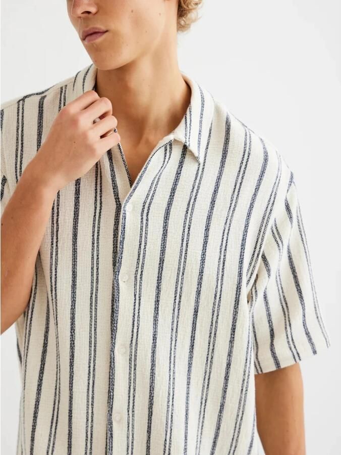 WOODBIRD Heren Overhemden Wbsunny Knipe Shirt Gebroken Wit