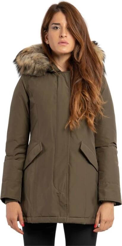 Woolrich Arctic Raccoon Parka Groen Dames