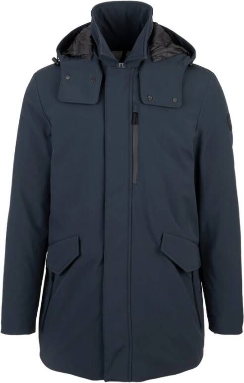 Woolrich Barrow Mac Soft Shell Jacket with Removable Hood Blauw Heren