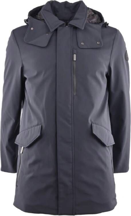 Woolrich Barrow Mac Soft Shell Jacket with Removable Hood Blauw Heren