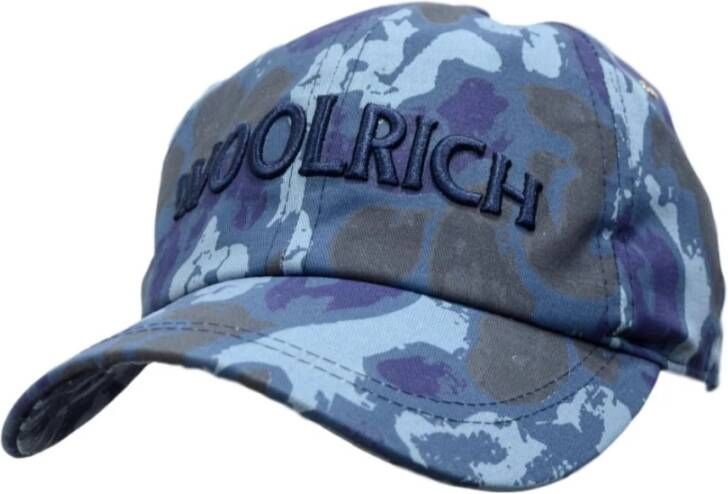 Woolrich Blue Camou Baseball Hat WoAccc1618 Blauw Heren